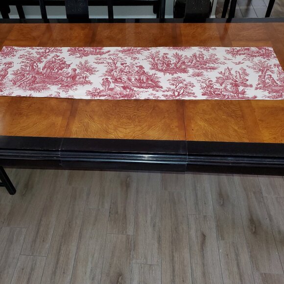 Waverly Fabric Other - Table Runner, Waverly Country Life Red/Cream Toile, Lined, 54 x 16, Handcrafted